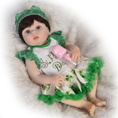 

Cute 11 Inch Reborn Baby Dolls 57 Cm Full Silicone Vinyl Newborn Girl Babies Sleeping Alive Baby Toys For Kids Holiday Xmas Gift