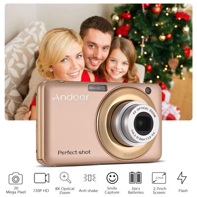 

Andoer 20MP 720P HD Digital Camera Video Camcorder with 2pcs Rechargeable Batteries 8X Optical & 4X Digital Zoom Anti-shake 27inc