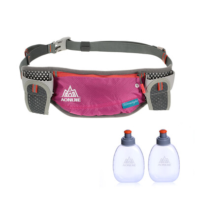 

AONIJIE Running Hydration Belt Bottle Holder Belt Reflective Running Water Belt Fanny Pack Waist Packs with Two 170ml Water Bottle