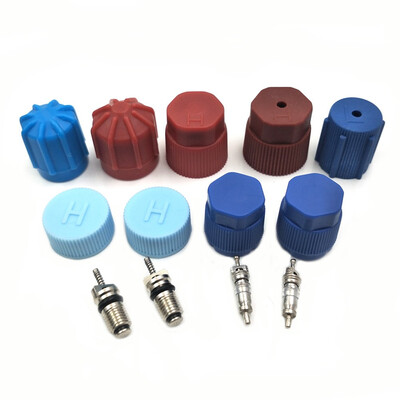

1set AC compressor caps&valve cores R12R134 Cap & Valve Air Conditioning System Seal Kit