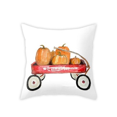 

Watercolor Pumpkin Throw Pillow Covers Halloween Thanksgiving Day Cotton Linen Car Sofa Pillowcase Home Decor