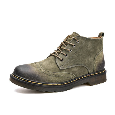 

Genuine leather mens boots autumn-winter season ankle boots fashionable shoes lace-up shoes high-quality mens shoes