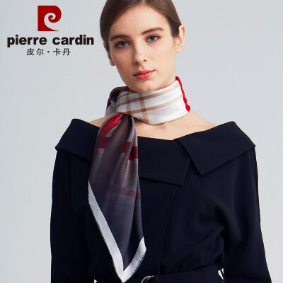 

Pierre Cardin mulberry silk scarf female 2019 spring&summer models square towel high-grade silk shawl variety small scarf thin section summer sunscreen seaside gift E12TM5707 dark red