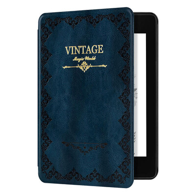 

Natusun only adapts to the new 2018 Kindle Paperwhite 4 electronic paper book reader retro magic book case light sleep shell dark blue