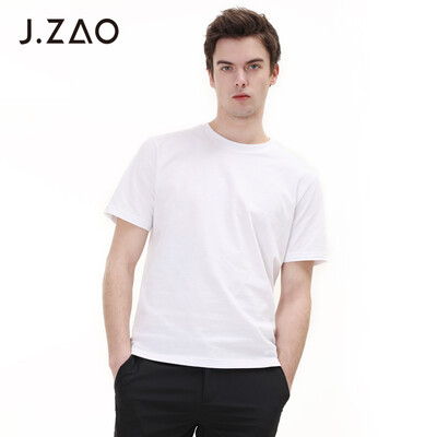 

Beijing Tokyo made JZAO mens black technology 5 seconds submerged solid color heavy round neck T-shirt white XL 180100A