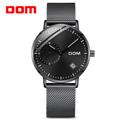 

DOM  - 302BK - 7M Fashionable Stainless Steel Strap Men Quartz Watch