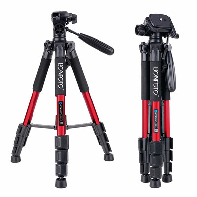 

BONFOTO Q111 Aluminium Camera Tripod 55" Lightweight with Phone Holder Mount for YouTube Phone Live Broadcast with Carry Case