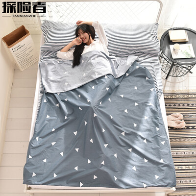 

Explorer outdoor travel cotton printed sleeping bag portable hotel hotel across the dirty liner sanitary sheets flow year stamp double 180230CM with fixed strap