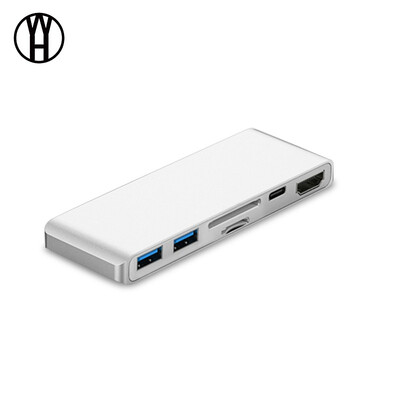 

WH T6 Type-C to 6 in 1 HUB with HDMI for Apple MacBook Hub USB Converter