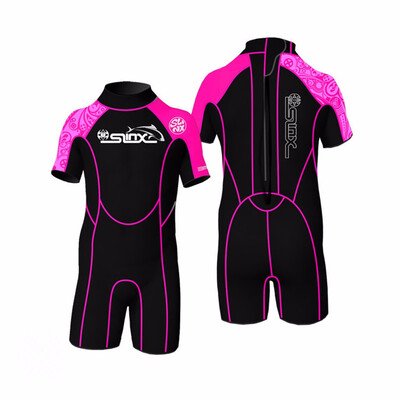 

Childrens short-sleeved one-piece warm swimsuit snorkeling suit sunscreen childrens one-piece swimsuit short-sleeved swimsuit