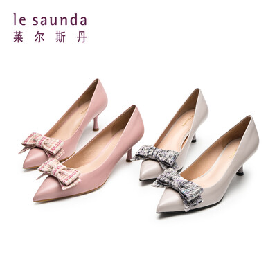 

Lyles Dan fashion elegant shallow mouth pointed foot bow high heel womens shoes LS AM53205 gray 35