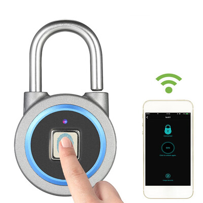 

BT Fingerprint Smart Keyless Lock Waterproof APP Fingerprint Unlock Anti-Theft Padlock Door Luggage Case Lock for Android iOS
