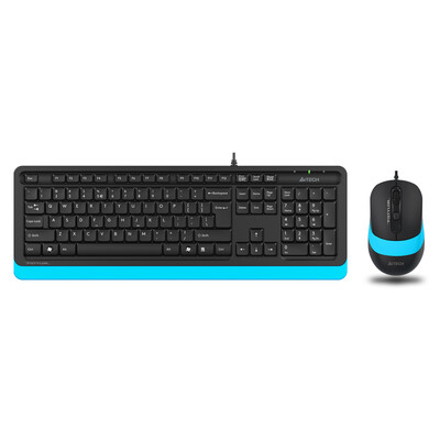 

Shuangfeiyan A4TECH F1010 ultra-thin fashion keyboard&mouse wired set office home laptop keyboard mouse set magic blue