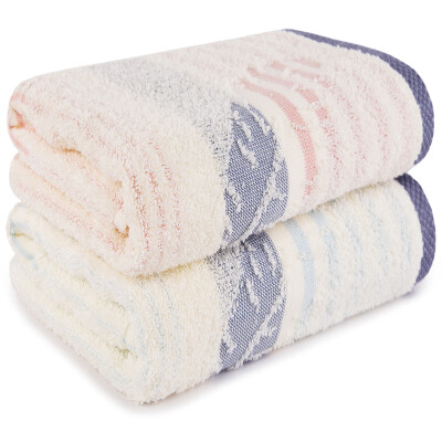 

Sanli towel home textile cotton jacquard feather cleansing towel 2 loaded soft absorbent couple towel adult wash towel 34×72cm light blue light pink