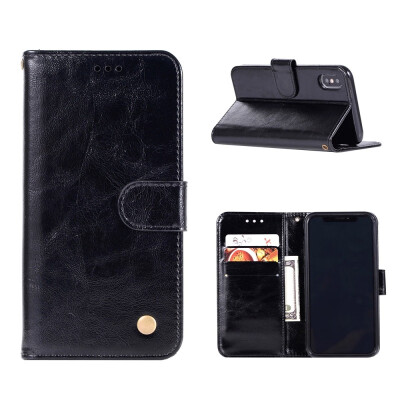 

MOONCASE Apple iPhone  Max Premium Vintage Leather Case - Black