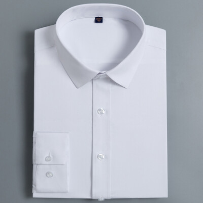 

Caesar KAISER bamboo fiber long-sleeved shirt mens business casual hot-free slim shirt solid color youth professional shirt KS870 white 44