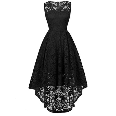 

Sleeveless Cocktail Lace Dress With Round Collar For Women