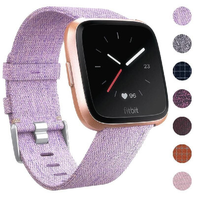 

SDFB-002 Watch Band Fitbit Strap Canvas Plaid Wrist Strap Replacement Wristband for Fitbit Versa Fitness Smart Watch