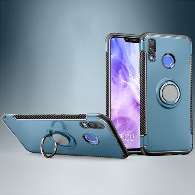 

Back Cover For Huawei P Smart Plus Nova 3 Case Car Holder Stand Hard PC Silicon Ring Suction Bracket Celulars Fecoprior