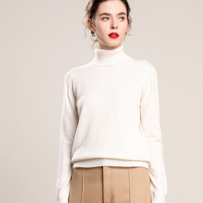 

QIANMUCHUN Womens High Lapel Cashmere Sweater Comfort Soft 5782