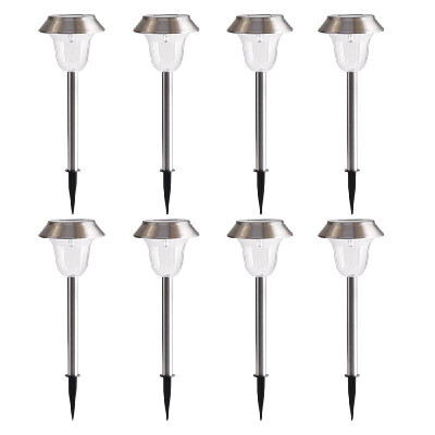 

10 Pack Solar Garden Lights Outdoor Stainless Steel White LED Pathway Lamp Garden Decoration Landscape Lighting for Patio Lawn Y