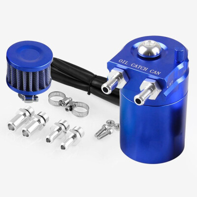 

300ml Baffled Aluminum Oil Catch Can Reservoir Tank Motor Oil Tank With Filter Universal OCC025