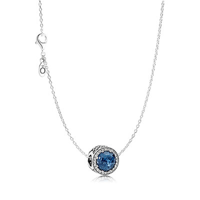 

PANDORA Pandora Ocean Heart Clavicle String Necklace Set Gift LZPDL0055 Blue