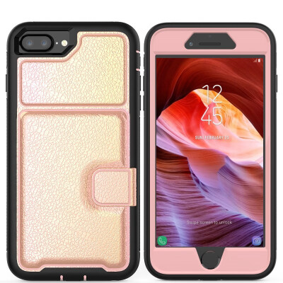 

For iPhone 7 Plus 8 Plus CaseSamsung s9 s9 plus Leather case card bag mirror series