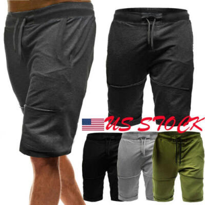 

USA Men Sports Casual Shorts Men Summer Pocket Trousers Pants Gym Jogger Jogging