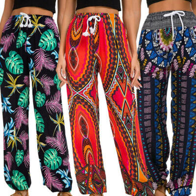 

Women Harem Long Pants Hippie Wide Leg Gypsy Yoga Dance Boho Palazzo Trousers US