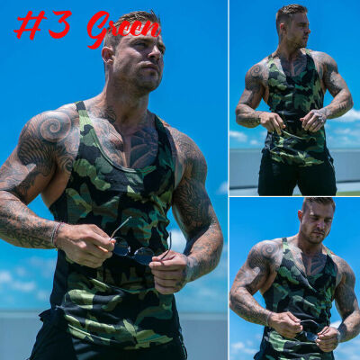 

Mens Camo Gym Muscle Shirt Tank Top Sport Bodybuilding Stringer Fitness Vest