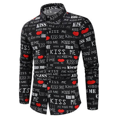 

Heart Letters Print Valentine\s Day Casual Shirt