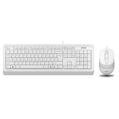 

Shuangfeiyan A4TECH F1010 ultra-thin fashion keyboard&mouse wired set office home laptop keyboard mouse suit ivory white