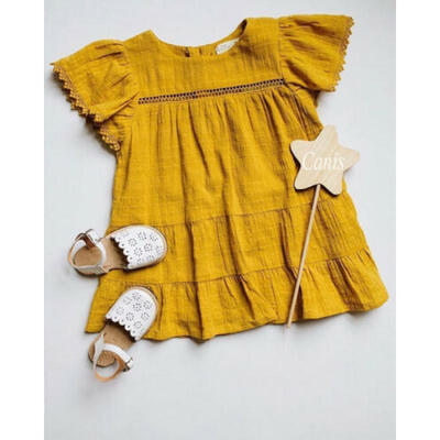 

Summer Dresses Infant Kid Baby Girl Ruffle Short Sleeve Net Dress Casual Clothes