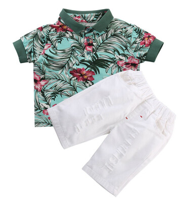 

2Pcs Toddler Kids Baby Boy Flower T-shirt Tops Short Pants Outfits Clothing Set