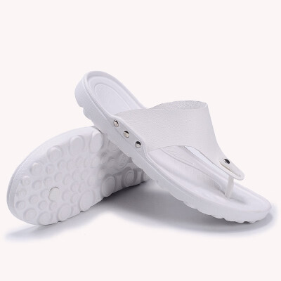 

Leather mens shoes beach shoes soft leather youth youth non-slip mens flat comfortable slippers