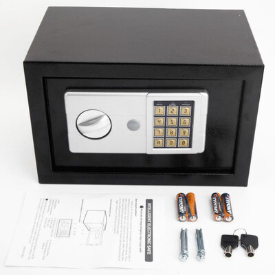 

Fire Safe Box with Keypad Lock Water&Fireproof Safe Box with Key for Home Office Hotel Security Black