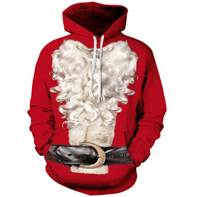 

Men Casual 3D Print Hoodie Santa Claus Print Hoodie