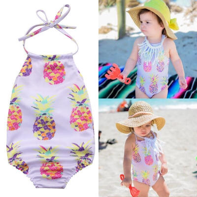 

Newborn Baby Girl Swimsuit Swimwear Bikini Bathing Purple Powder One Pieces Swimsuit 0-24M