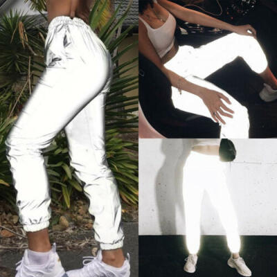 

Women High Waist Loose Sport Club Baggy Long Pant Luminous Pencil Cargo Trousers