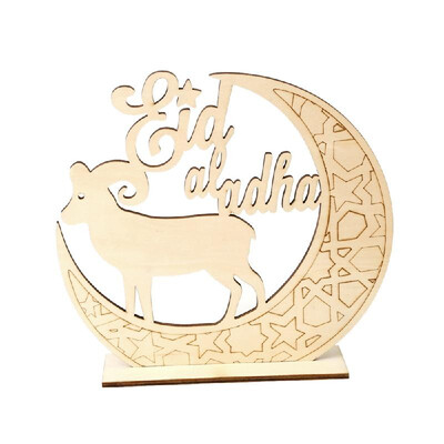 

Eid Mubarak Wooden Sign Stand Word Plaque DIY Art Craft Ornament Home Desktop Decoration