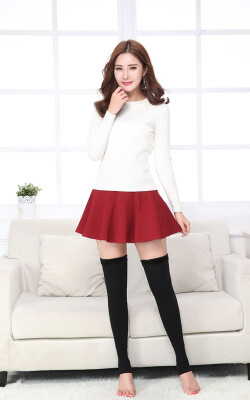 

Hosiery over the knee foot autumn winter add pile thick protective leg cover Korea warm black over the knee socks female