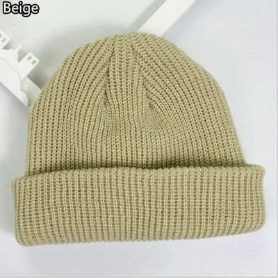

1pc Unisex Men Women Beanie Hat Warm Ribbed Winter Turn Ski Fisherman Docker Hat