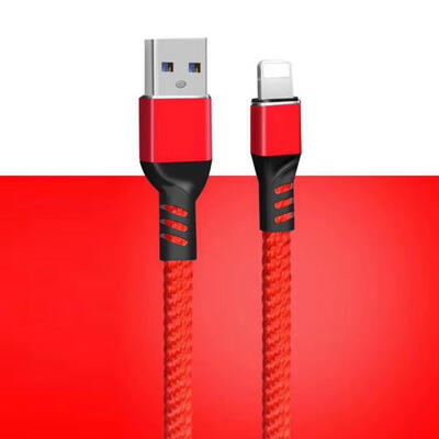 

Universal 1m USB To Lightning 3A Fast Charging Flat Braided Data Cable Line Cord For IPhone IPad