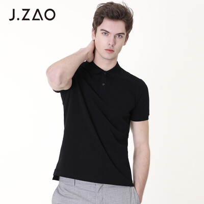 

Tokyo Tokyo made JZAO mens liquid ammonia cotton short-sleeved polo shirt black  185104A