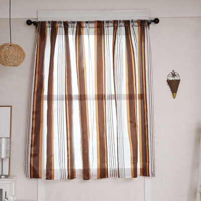 

Window Curtain Modern Striped Sheer Curtain Vertical Window Screening Window Rod Pocket Curtain Panel for Living Room Bedroom Dini