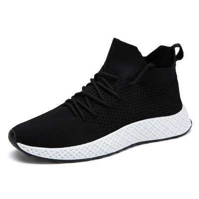 

2018 mens shoes flying woven socks shoes sports shoes autumn&winter new lace-up platform wear-resistant comfortable single sh