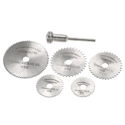 

6pcs HSS Circular Saw Web Rotary Cutting Tools Kit Set with 18" Shank for Cutting Timber&Plastic