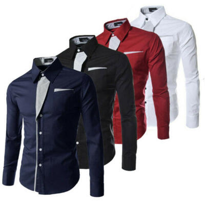 

US Luxury Hot Men Slim Fit Shirts Long Sleeve Dress Shirt Casual T-Shirt Formal
