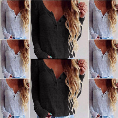

Women Casual Loose Long Sleeve Ladies Knit T-Shirt Tops Blouse Fashion